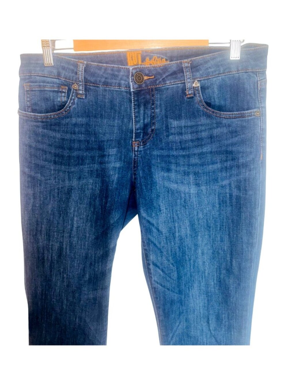 Kut From The Kloth Womens Blue Denim Straight Leg Jeans Size 10 Stretch Comfort - Picture 5 of 9